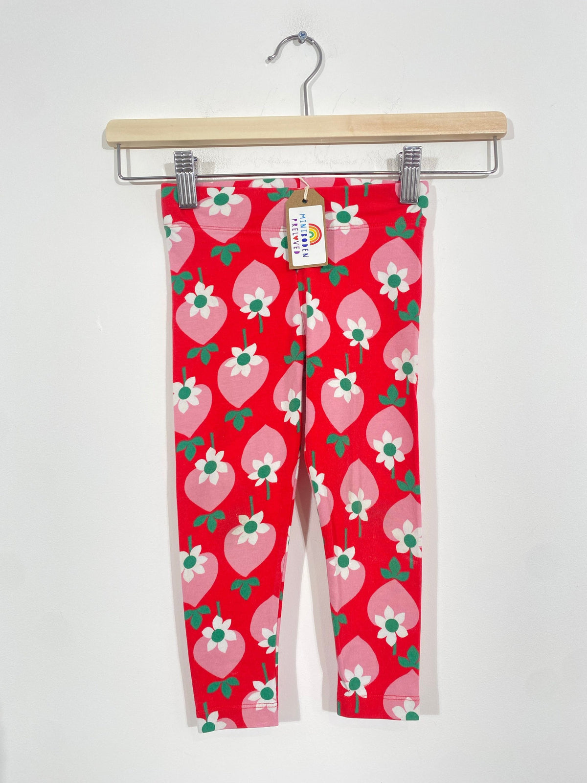 Vibrant Coral Flower Design Leggings (2-3 Years)