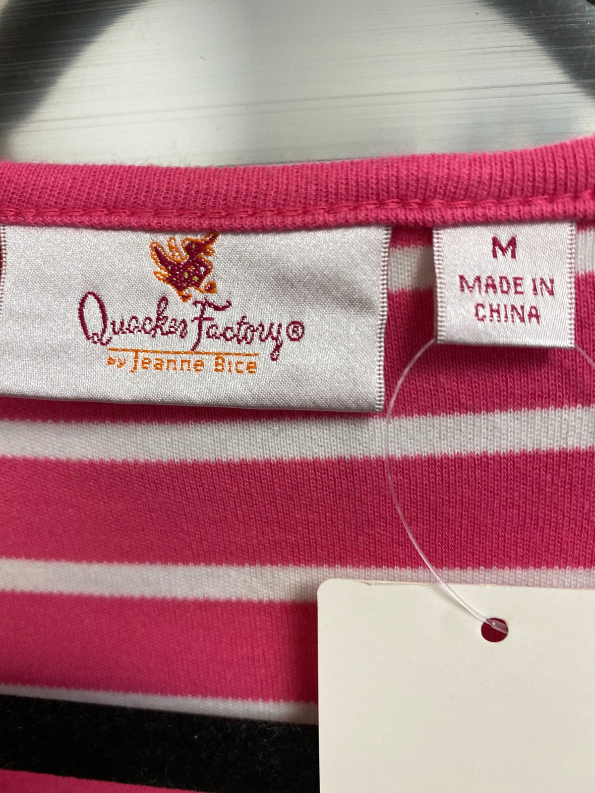 Quacker Factory Pink Paw Print Top, M