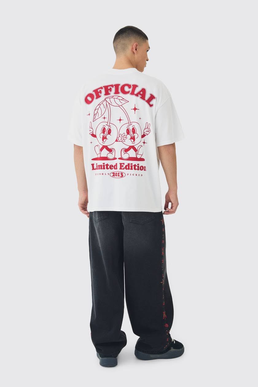 Oversized Heavyweight Cherry Graphic Tee