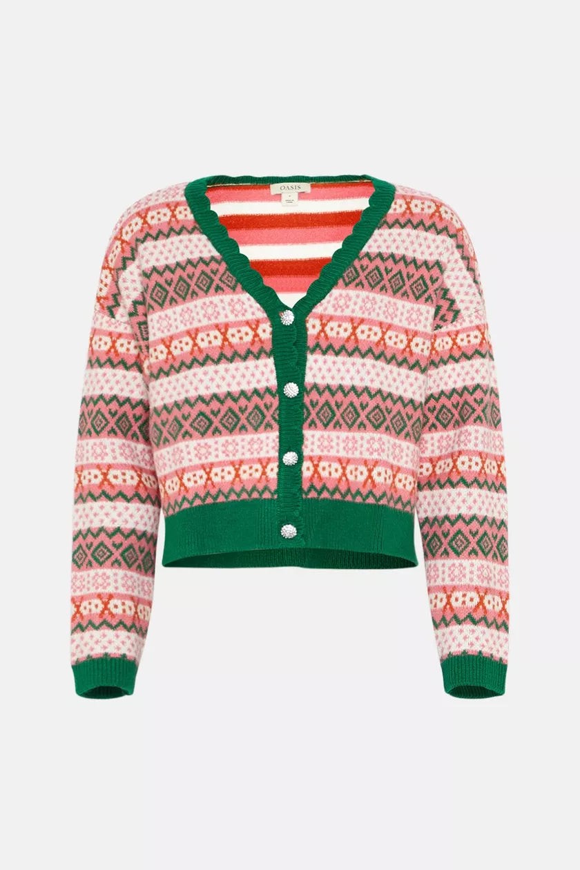 Statement Fairisle Button Cardigan