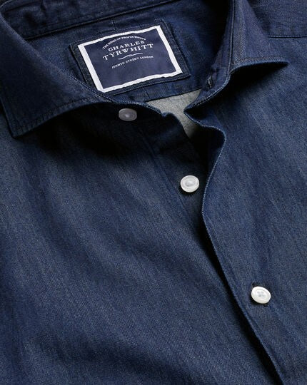 Classic Fit Dark Wash Denim Shirt