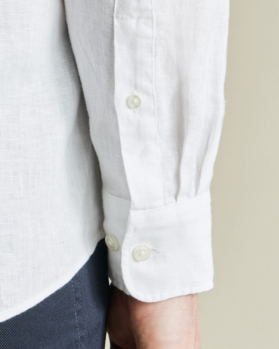 Pure Linen Slim Fit Shirt White