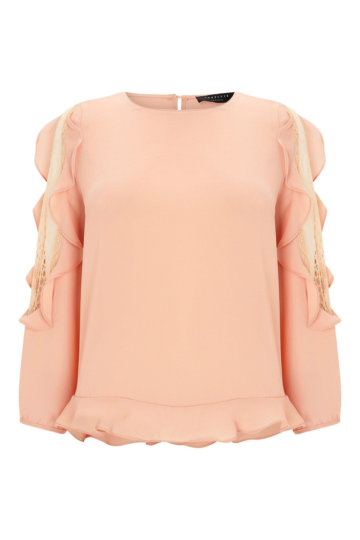 Ruffle Hem Blouse Peach