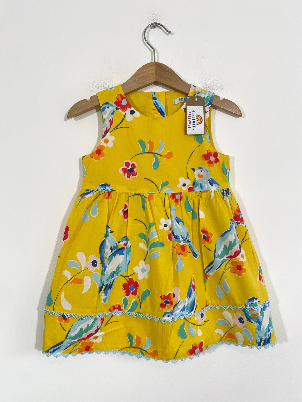 Canary Yellow Bird Patterned Dress (18-24 Months)