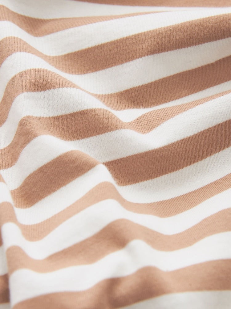 Neutral Stripe Cap Sleeve Tee Top