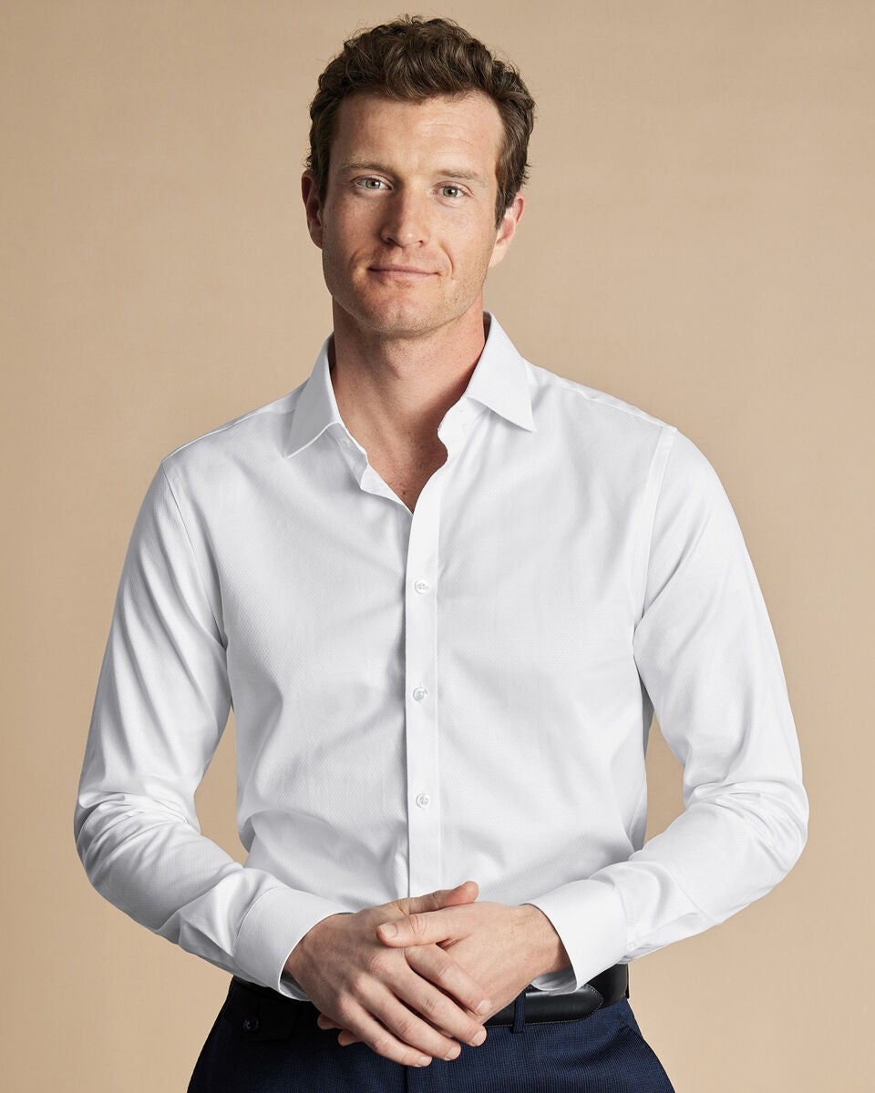 Extra Slim Fit Luxury Windsor Weave Shirt - White