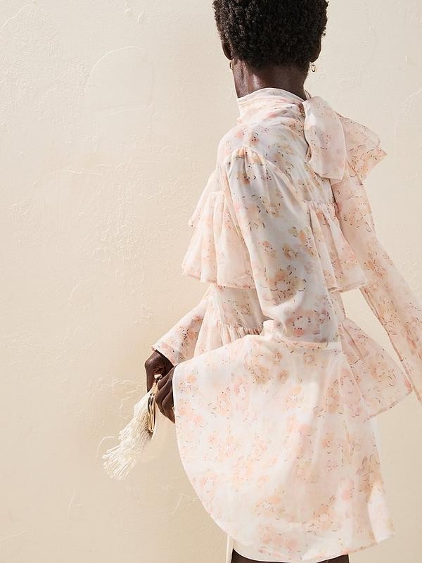 V by Very Floral Frill Blouse - Print