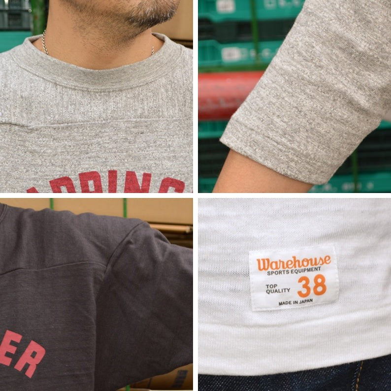 WARE HOUSE "4063 WAPPINGR" 3/4 Sleeve Football Tee
