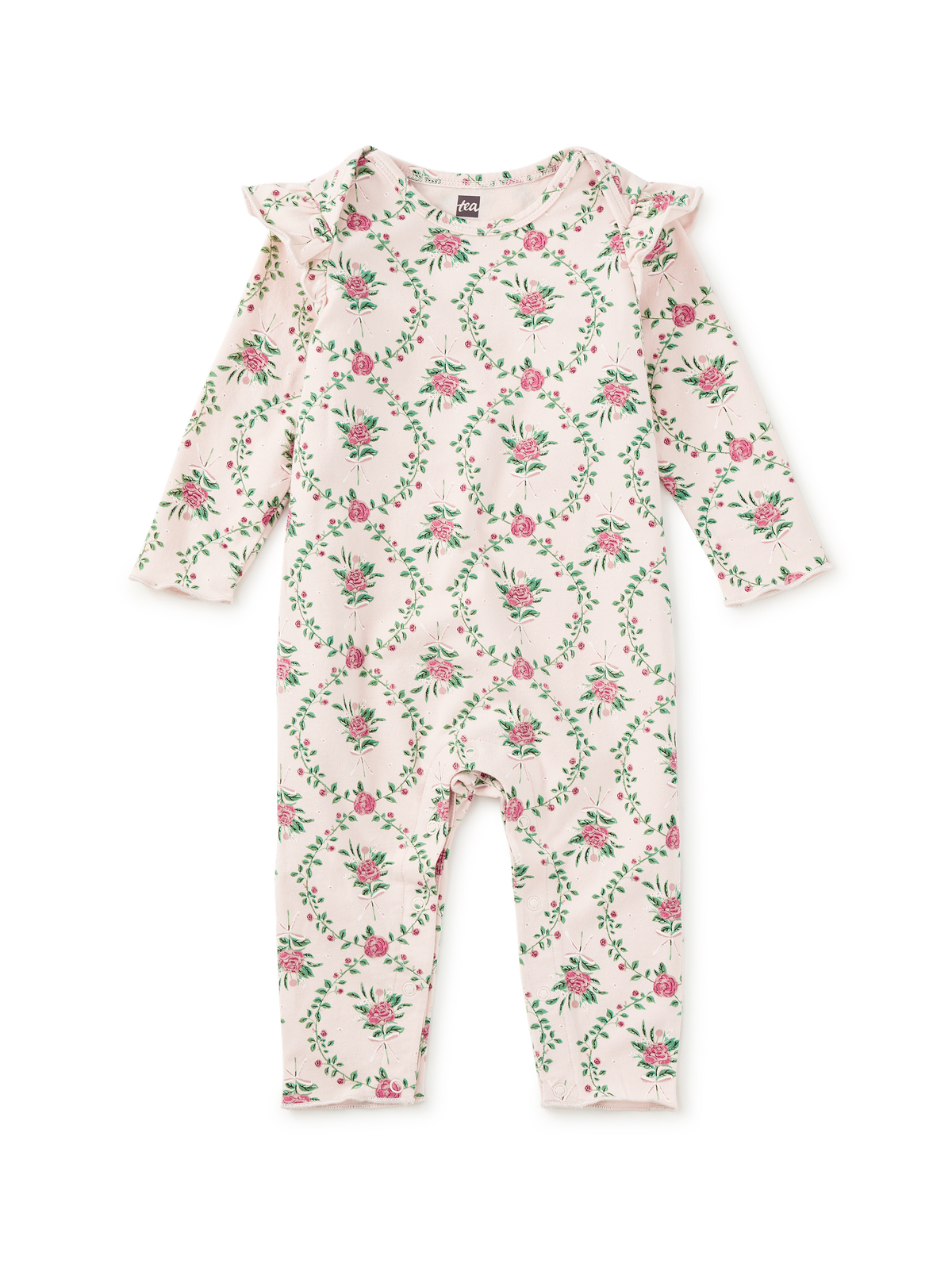Ruffle Shoulder Baby Romper