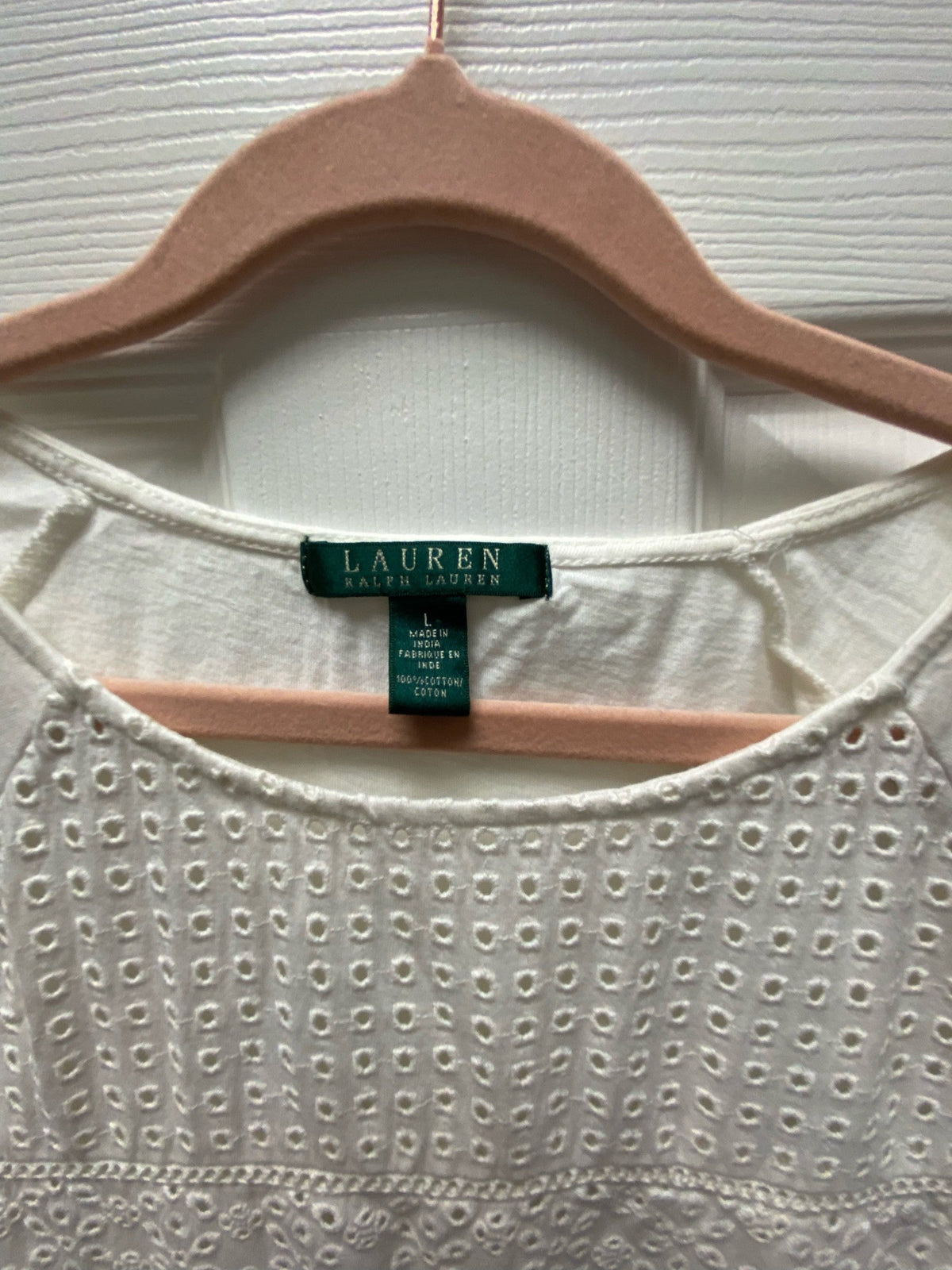 Ralph Lauren Eyelet Top Sz L