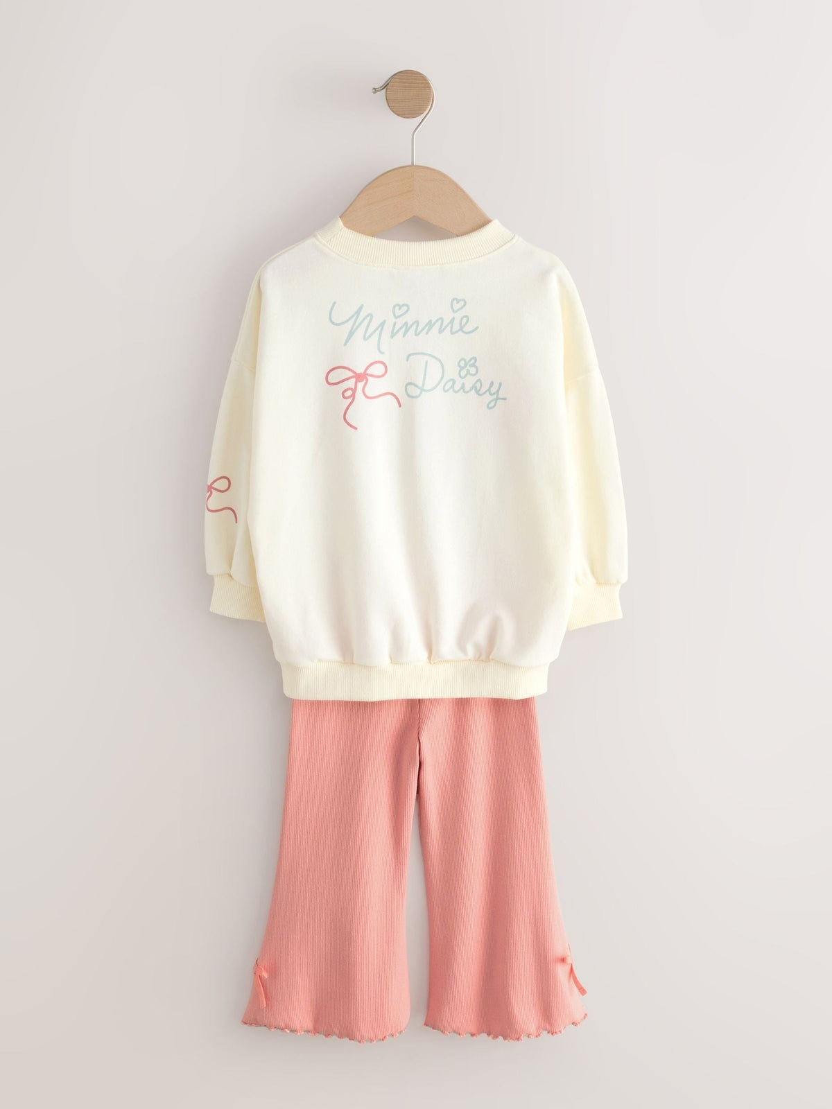 Next Uk Ecru White Disney Minnie Mouse and Daisy Duck Long Sleeve Top & Legging