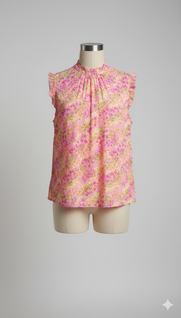 Sleeveless Floral Blouse