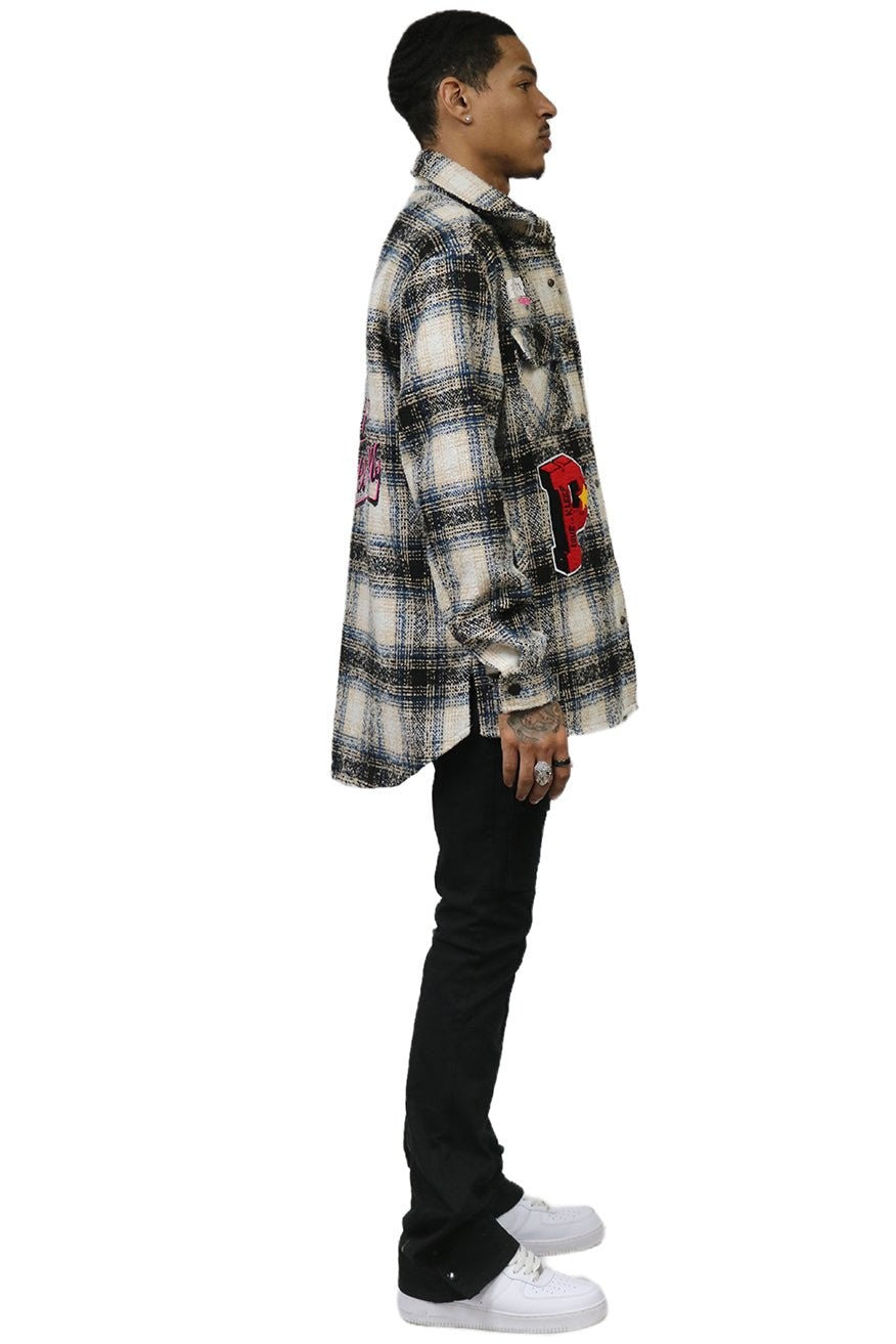 KLEEP Men's Oversize Heavy Flannel Outer Shirket