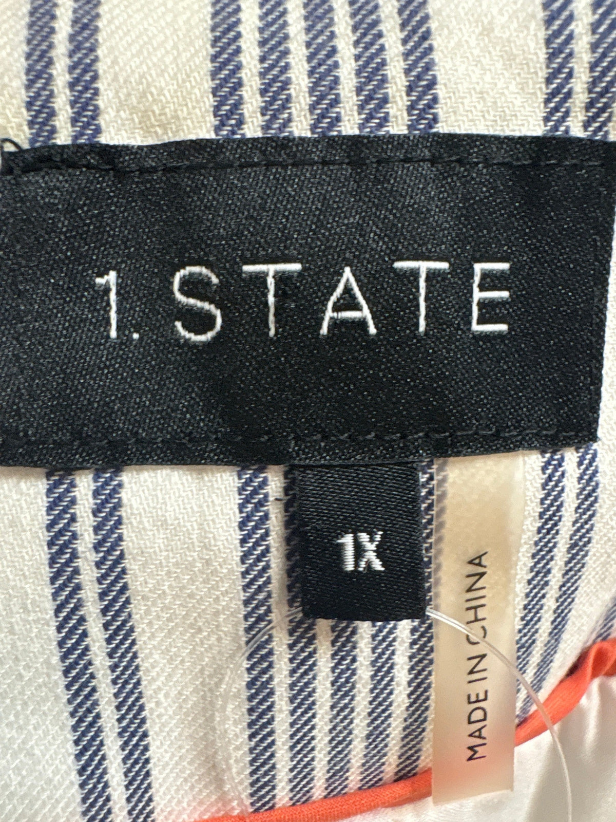 1.State White/Blue Open Front Jacket, 1X