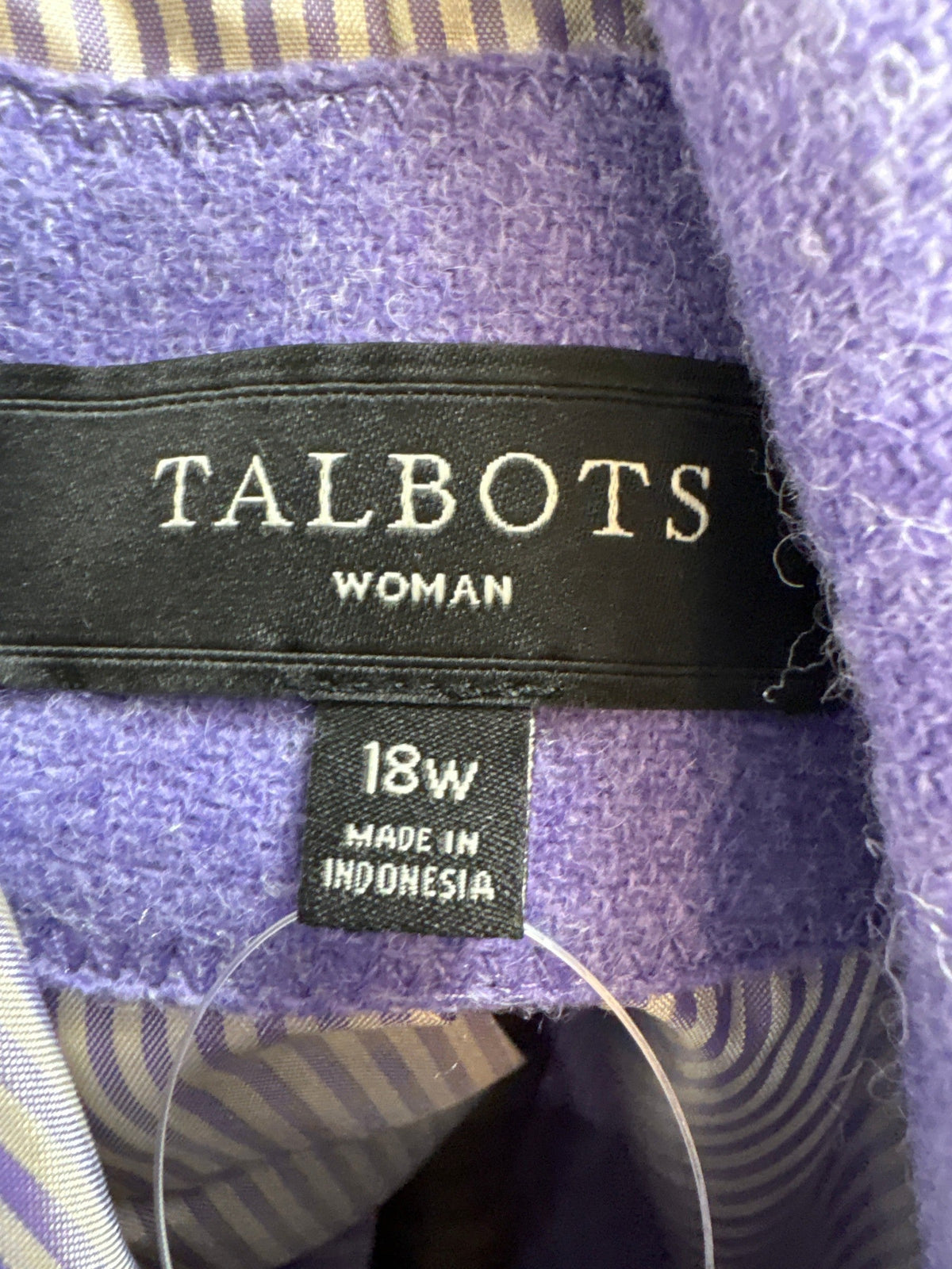 Talbots Purple Wool Blend Blazer Jacket, 18W