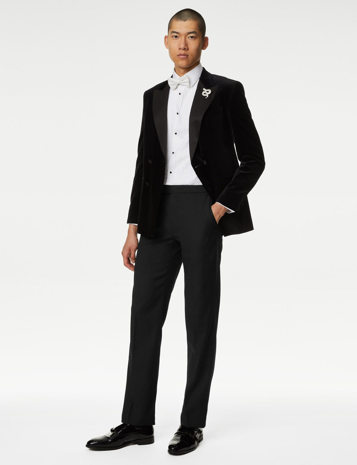 Regular Fit Stretch Tuxedo Trousers