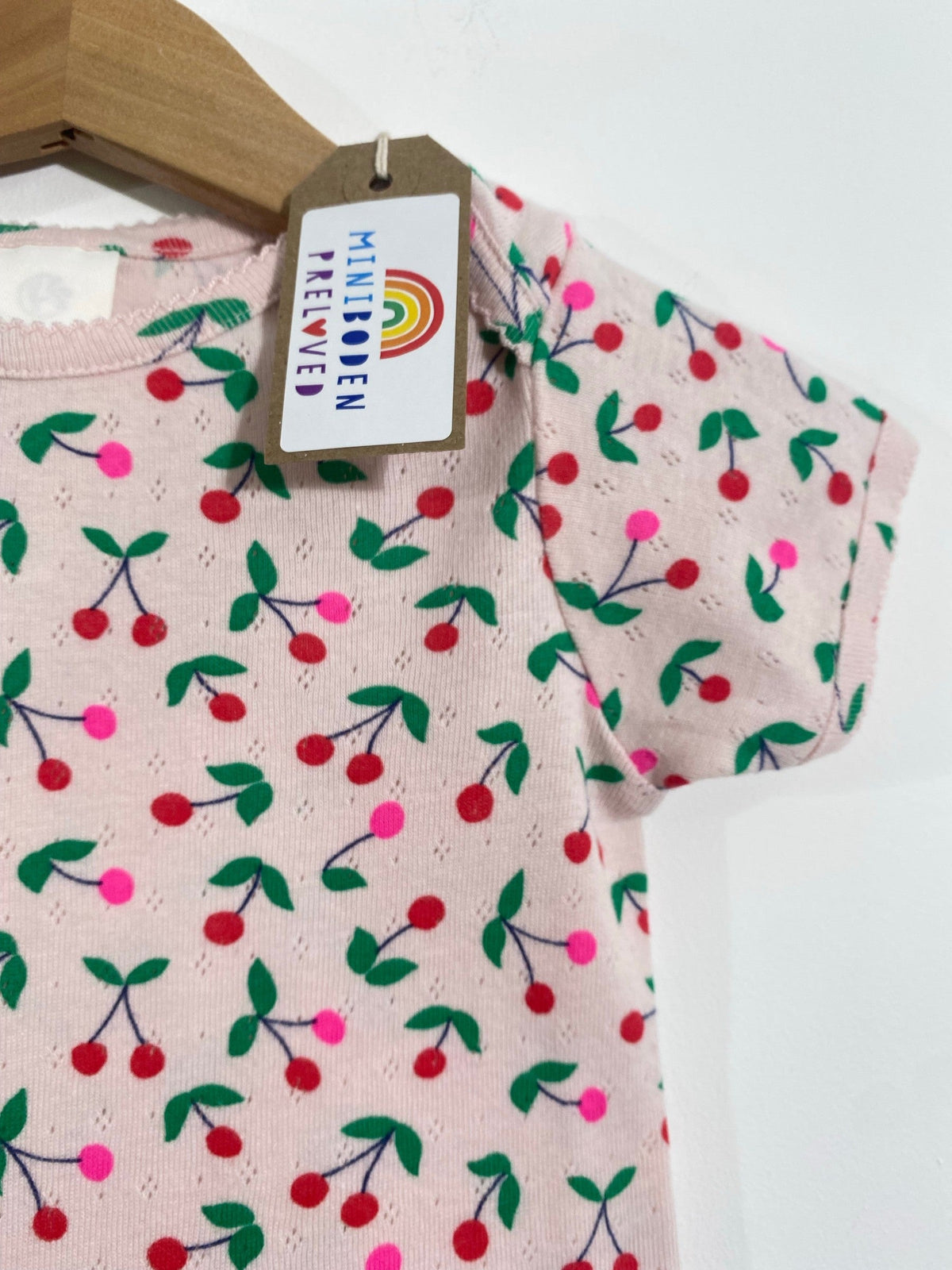 Pale Pink Cherry Print Pointelle Vest (18-24 Months)