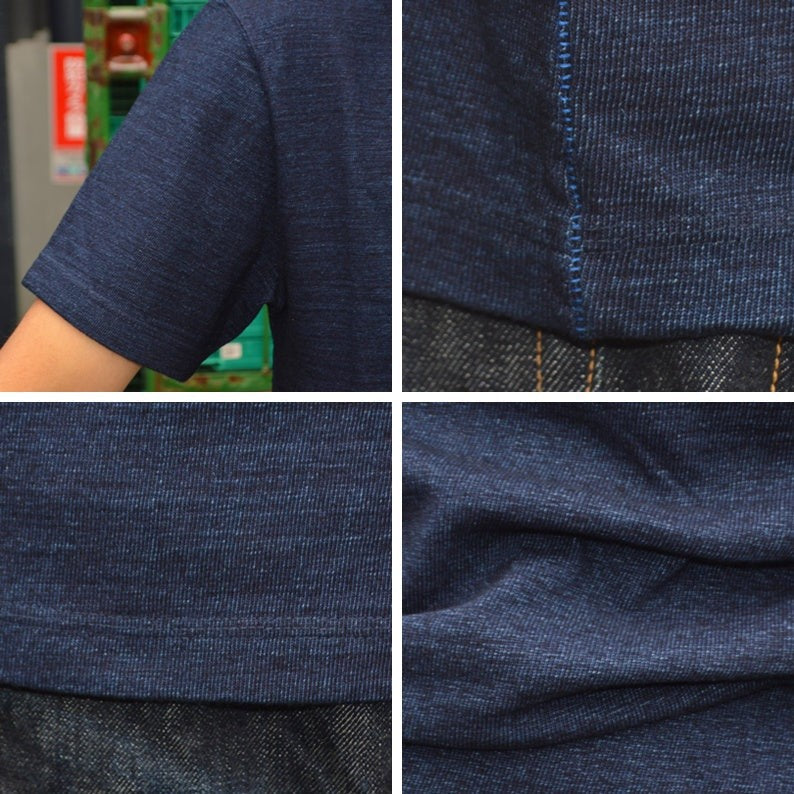 tanuki "HS281421" Indigo Henley Neck Heavy Tee"Heavy Shinkai"