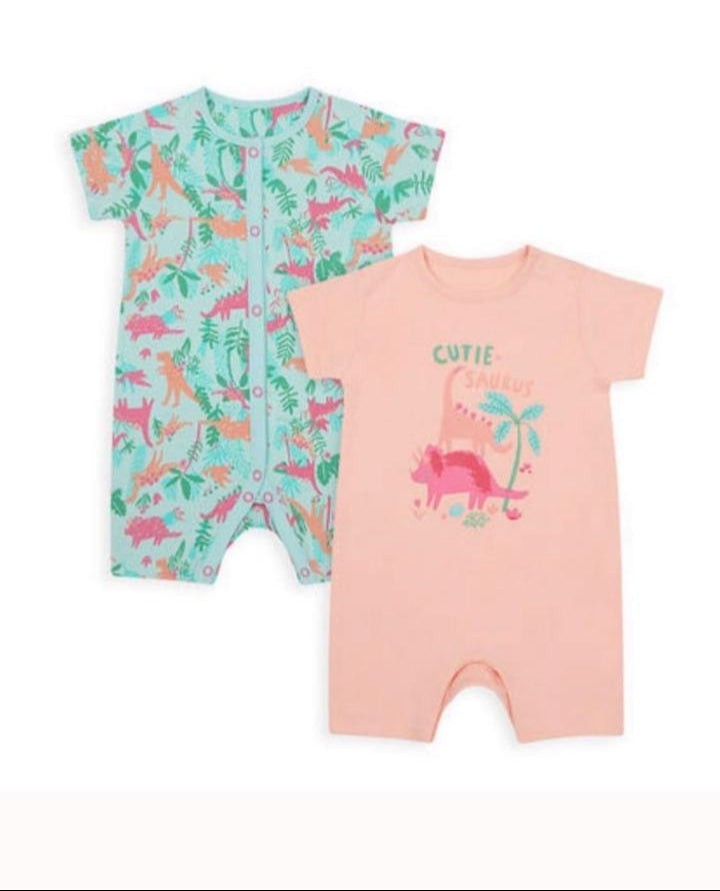 Mothercare Uk Romper Pack of 2 100% (tiny,newborn)