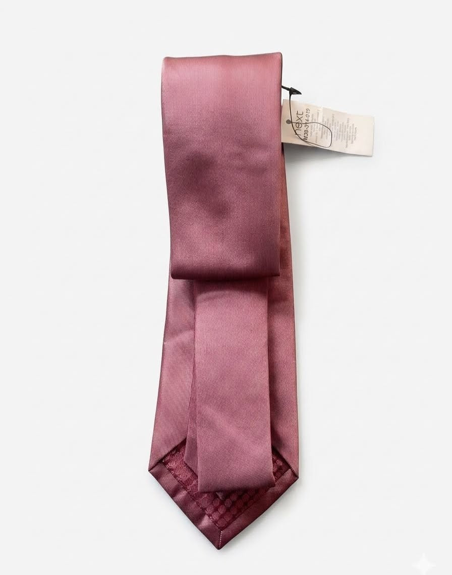 Slim Textured Tie - Dusky Pink