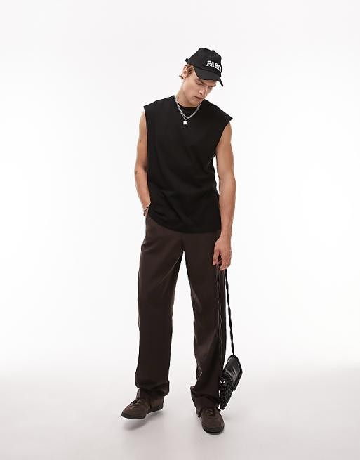 Oversized Sleeveless Tee Black