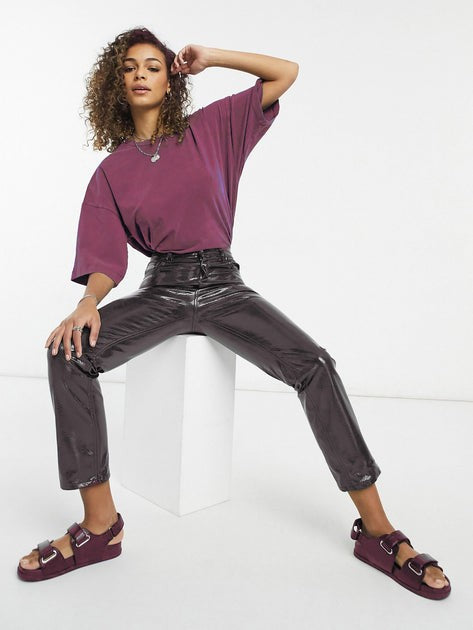 Oversized Crop Tee Plum