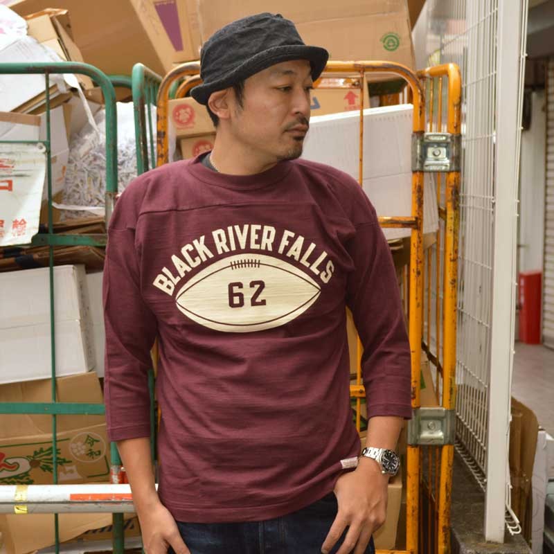 WARE HOUSE "4063 FOOTBALL 62" 3/4 Sleeve Football Tee "FOOTBALL 62"