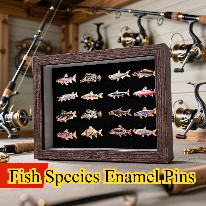 Fishing Fish Enamel Pin - Fisherman Hat & Lapel Badge - Fishing Lover Gift
