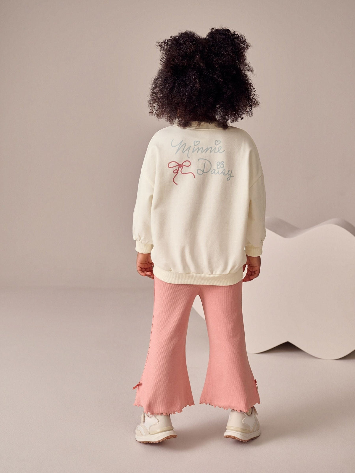 Next Uk Ecru White Disney Minnie Mouse and Daisy Duck Long Sleeve Top & Legging