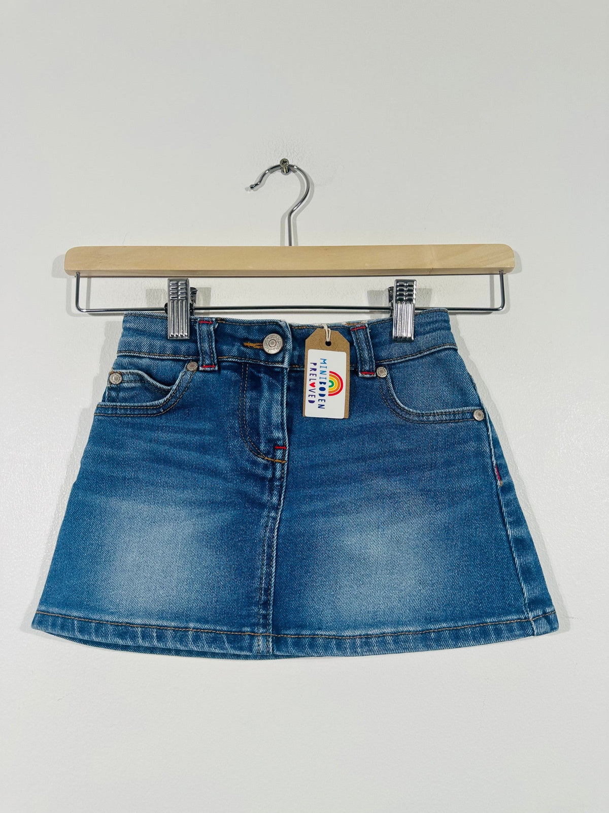Denim Embroidered Cat Pocket Skirt (3-4 Years)