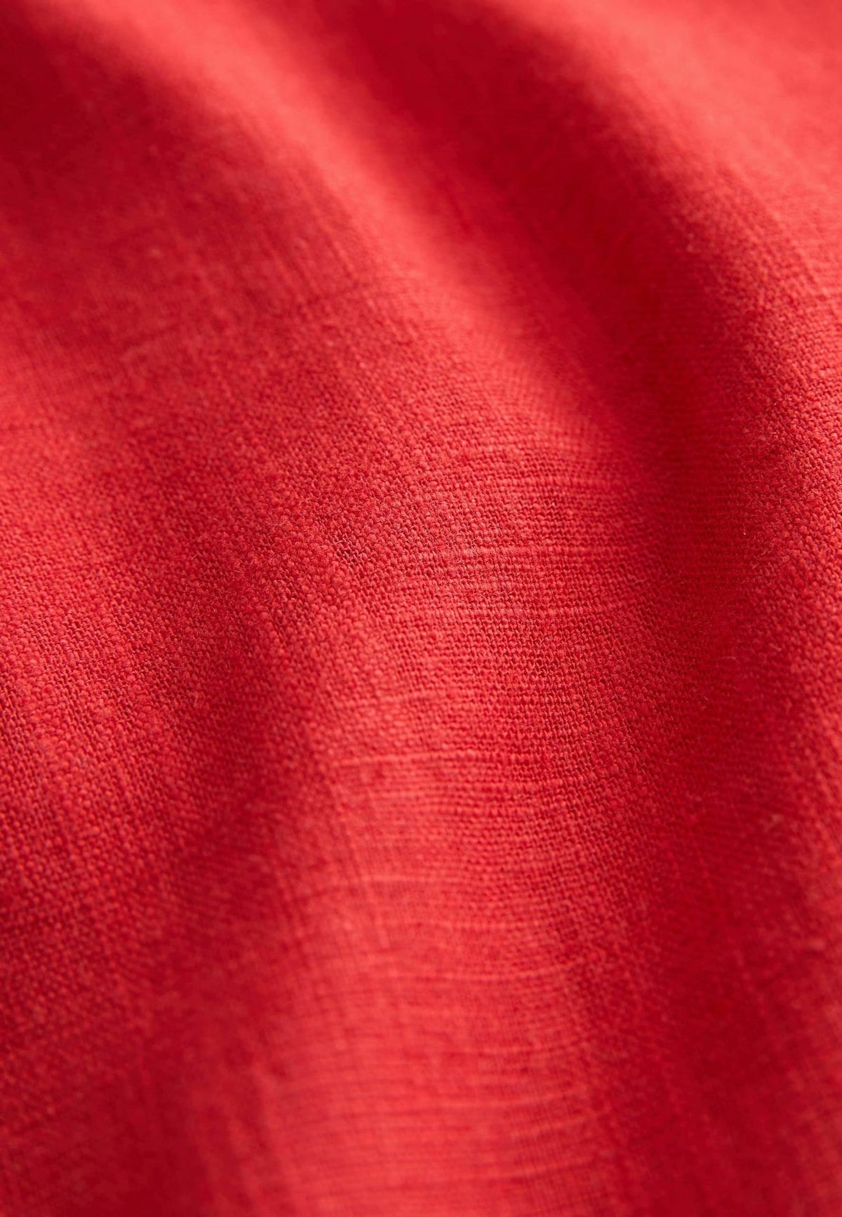Red Linen Blend Mini Skirt