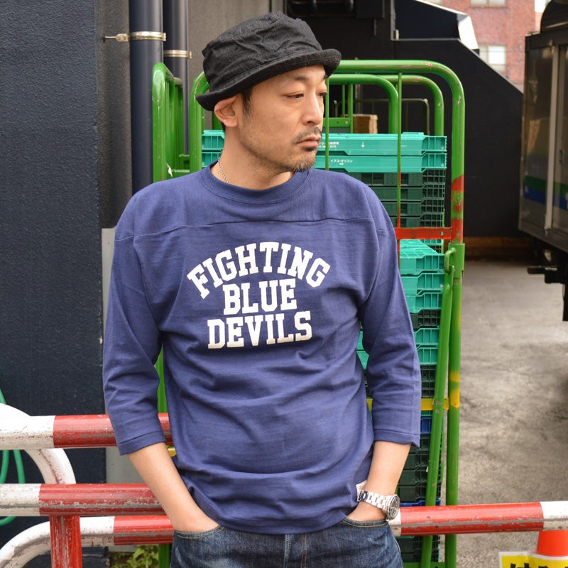 WARE HOUSE "4063 BLUE DEVILS" 3/4 Sleeve Football Tee