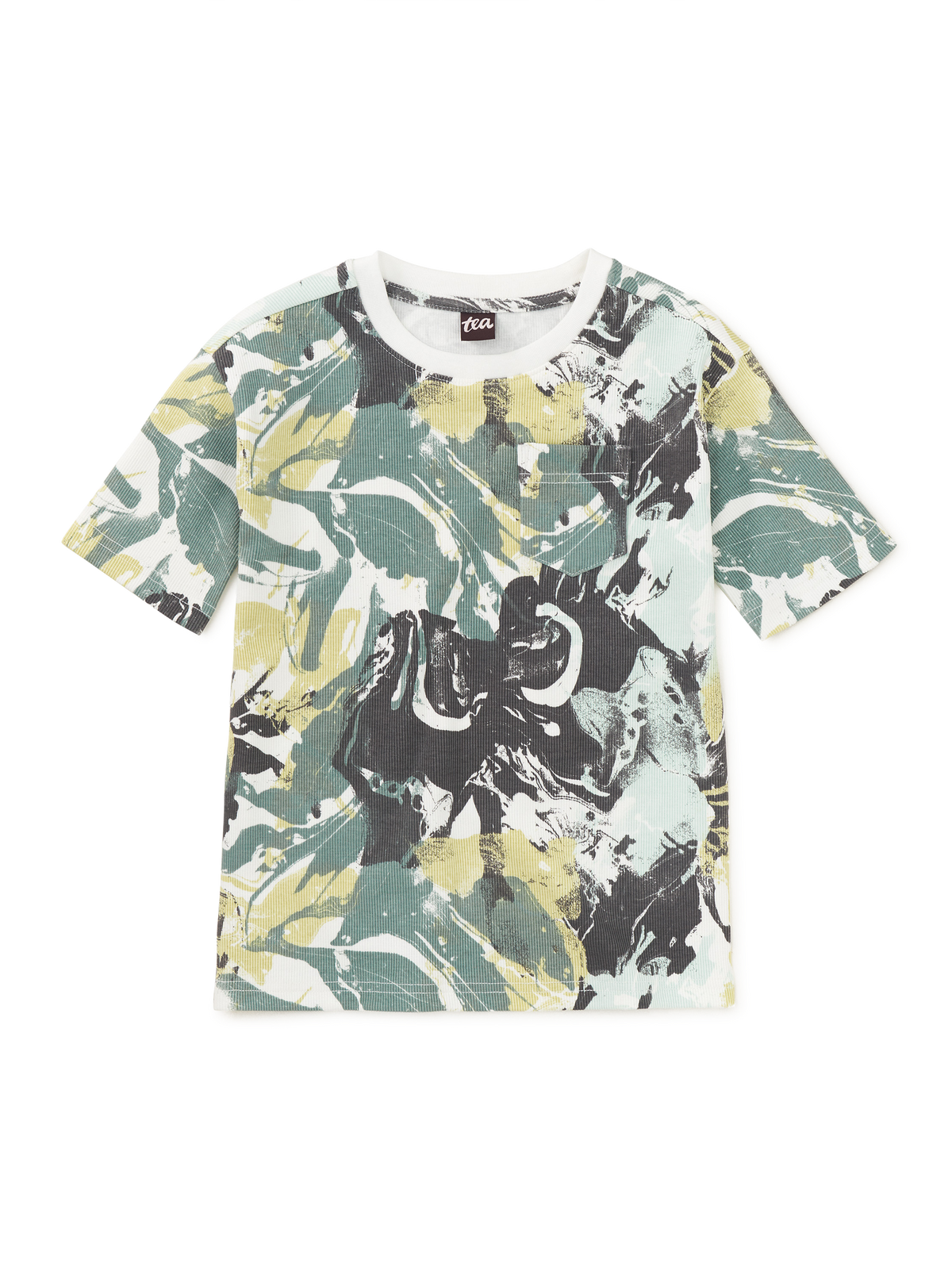 Printed Ribbed Easy Fit Tee