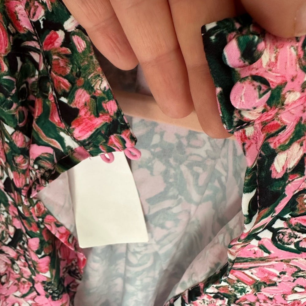 Floral Pink and Green Dress US Size 2