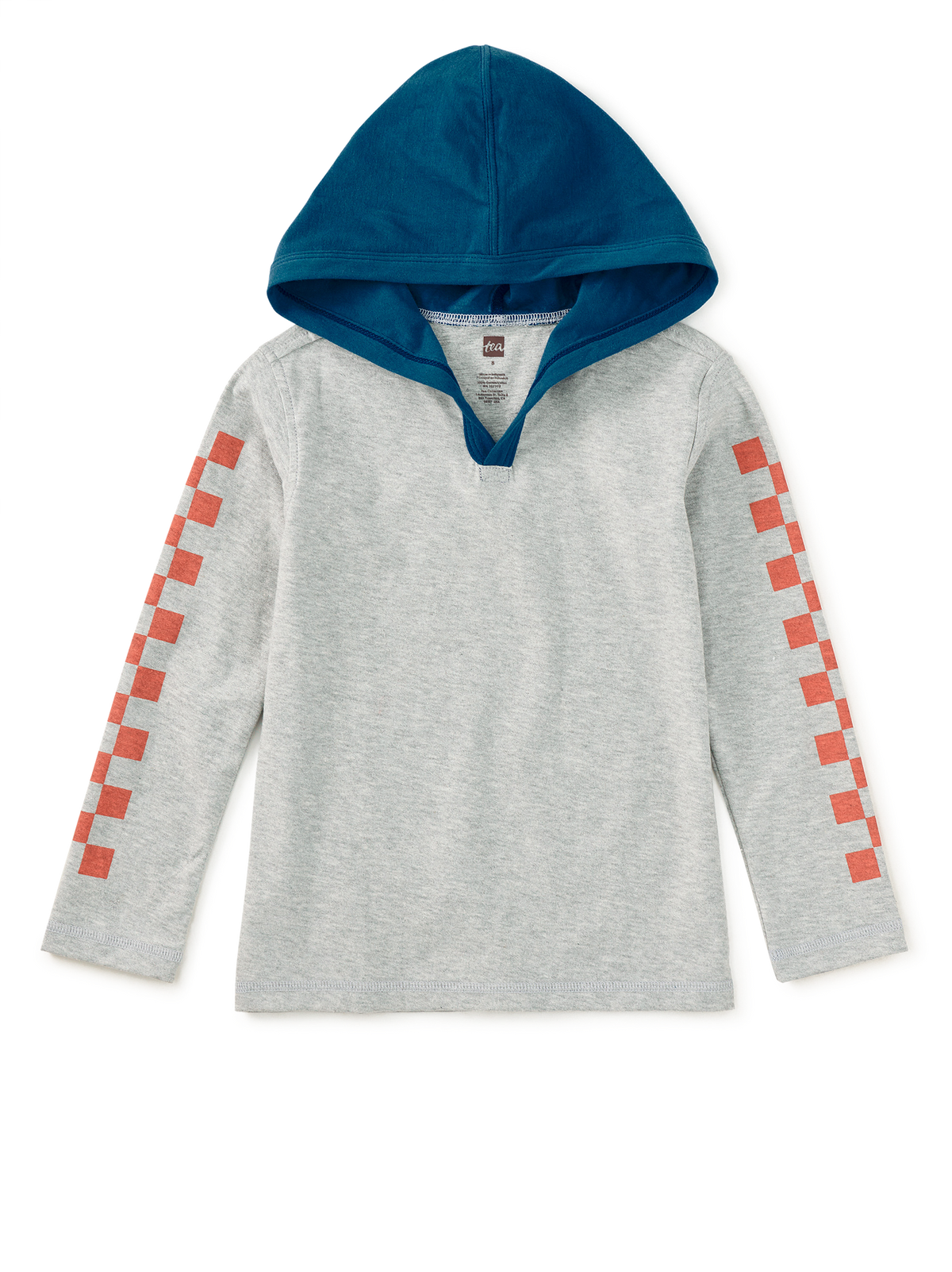 Checker Sleeves Happy Hoodie