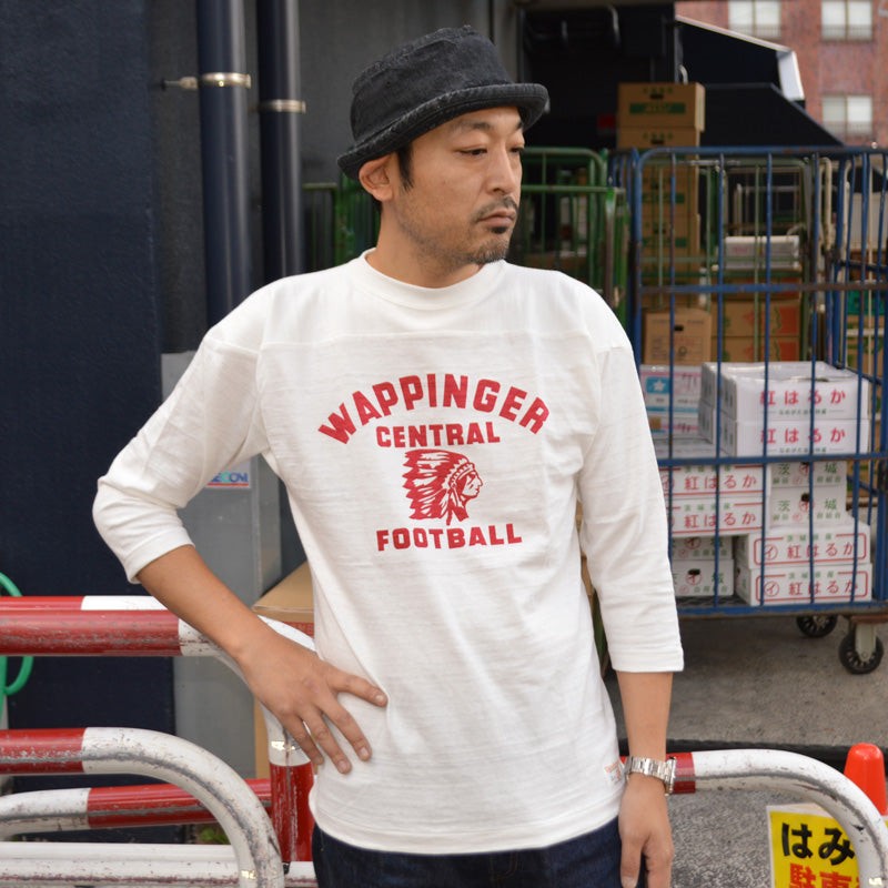 WARE HOUSE "4063 WAPPINGR" 3/4 Sleeve Football Tee