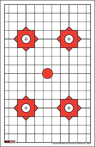 EZ2C Targets #7: Four Bullseye Plus Sight in 11”x17” Made in USA