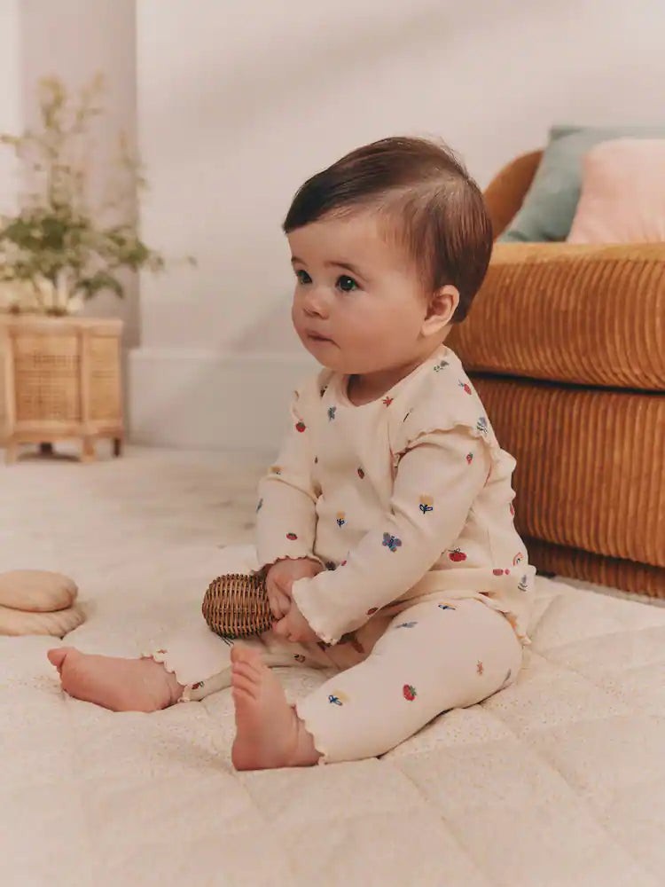 Next Uk Cream Bright Character Baby Top and Leggings Set 2 Piece