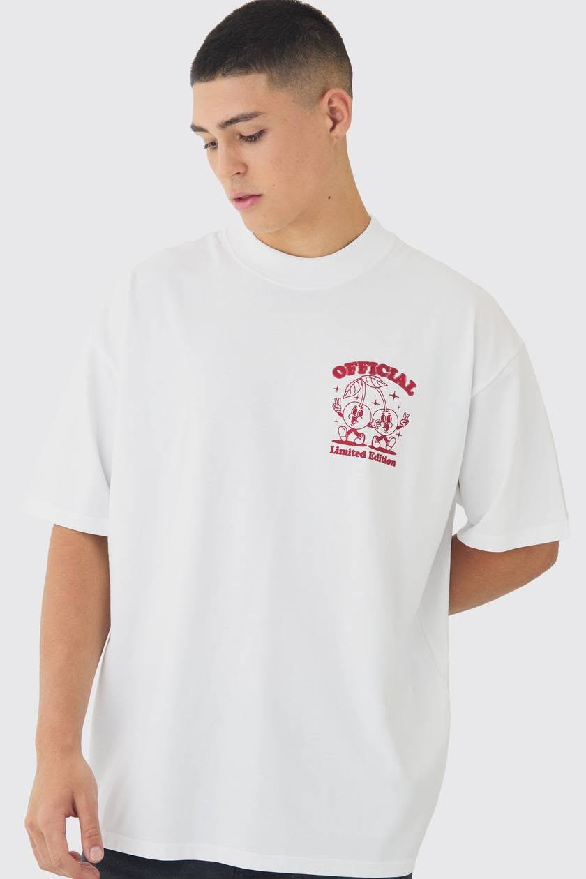 Oversized Heavyweight Cherry Graphic Tee