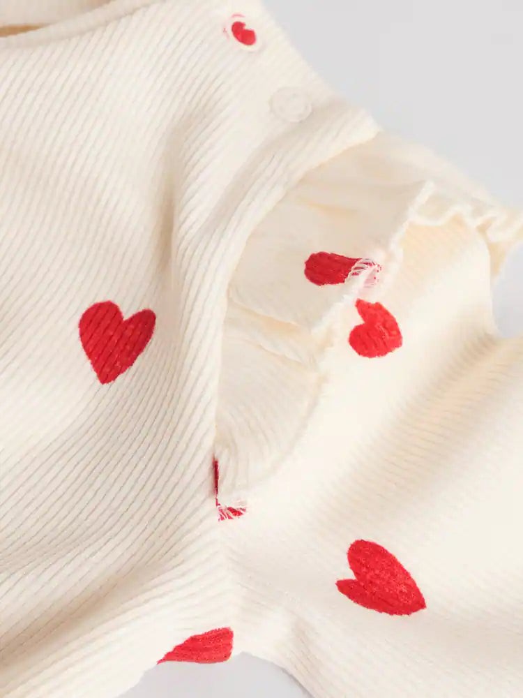 Next Uk Ecru Hearts Baby Top and Leggings Set 2 Piece