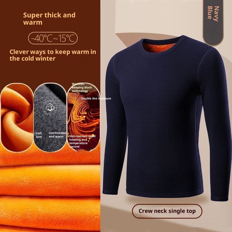 Golden Fleece Solid Color Men's Fleece-Lined Thermal Underwear