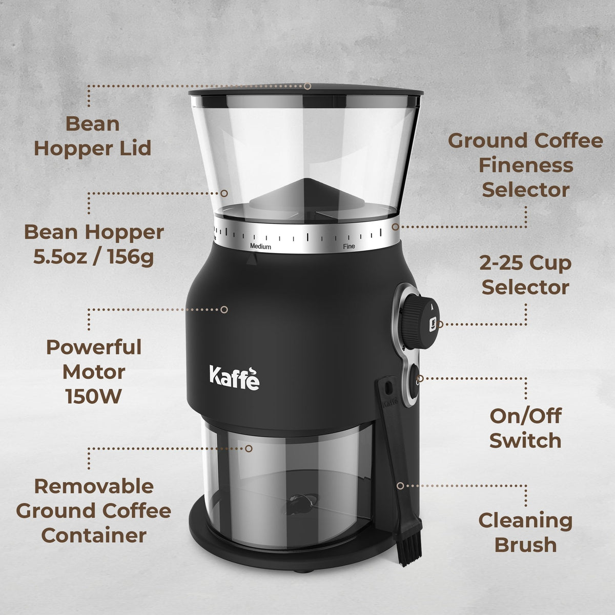 Conical Burr Coffee Grinder, KF8150