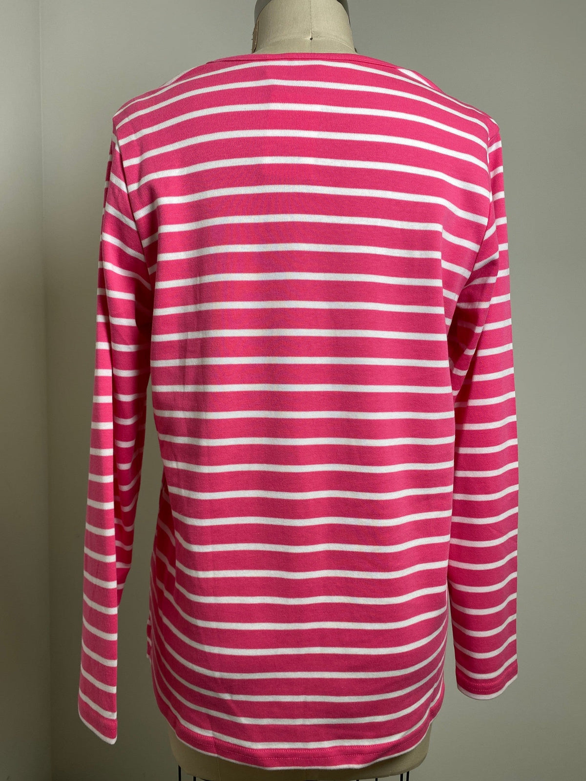 Quacker Factory Pink Paw Print Top, M