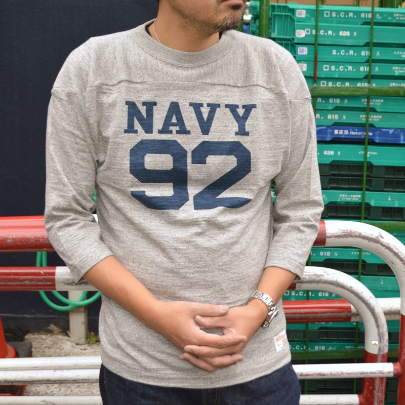 WARE HOUSE "4063 NAVY 92" 3/4 Sleeve Football Tee