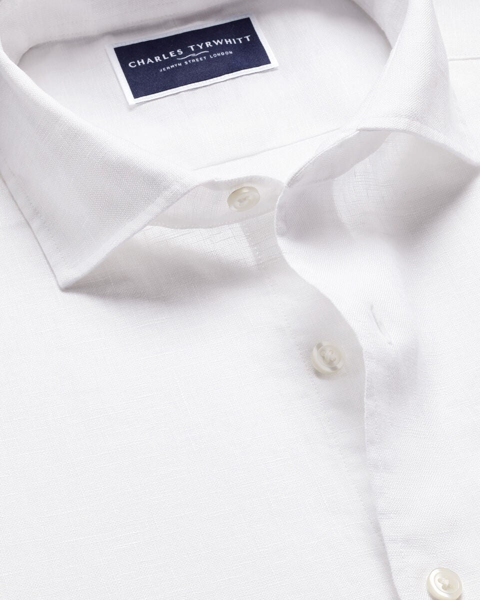 Pure Linen Slim Fit Shirt White