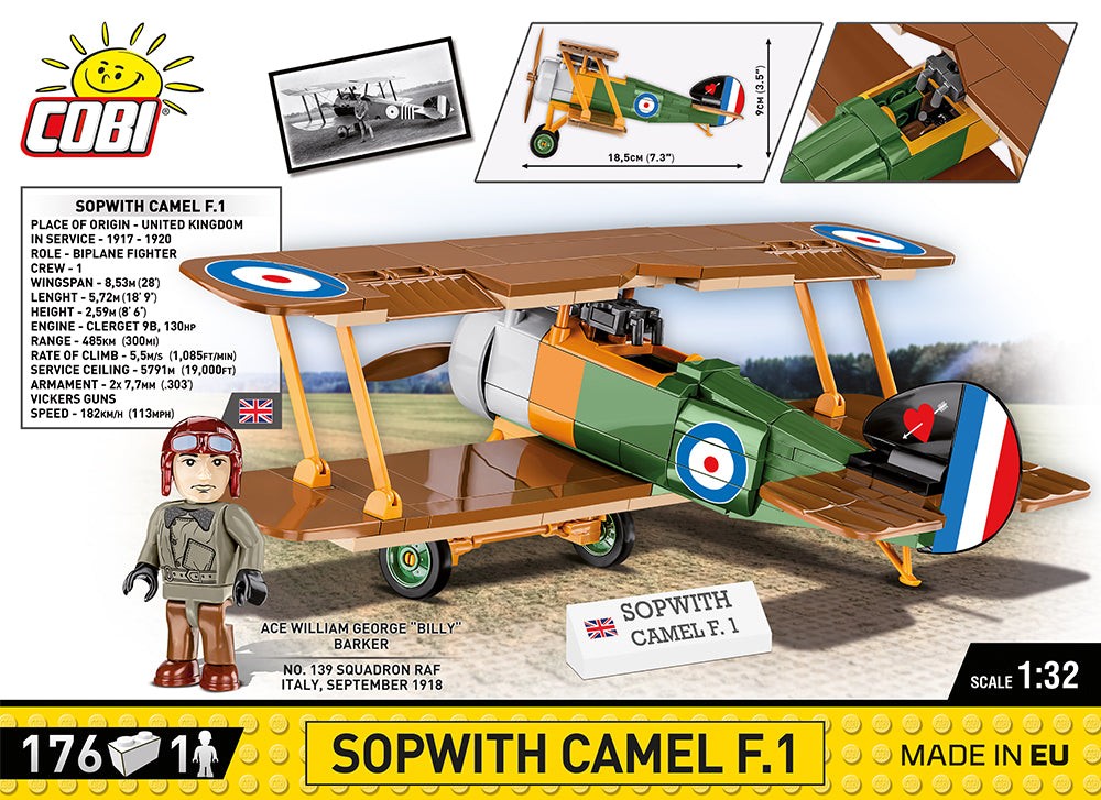 COBI 2987 Biplane fighter SOPWITH CAMEL F.1 (175pcs)