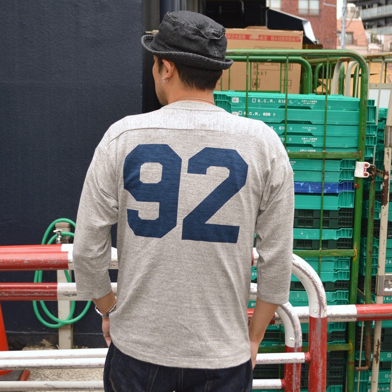 WARE HOUSE "4063 NAVY 92" 3/4 Sleeve Football Tee