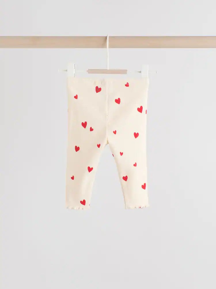 Next Uk Ecru Hearts Baby Top and Leggings Set 2 Piece