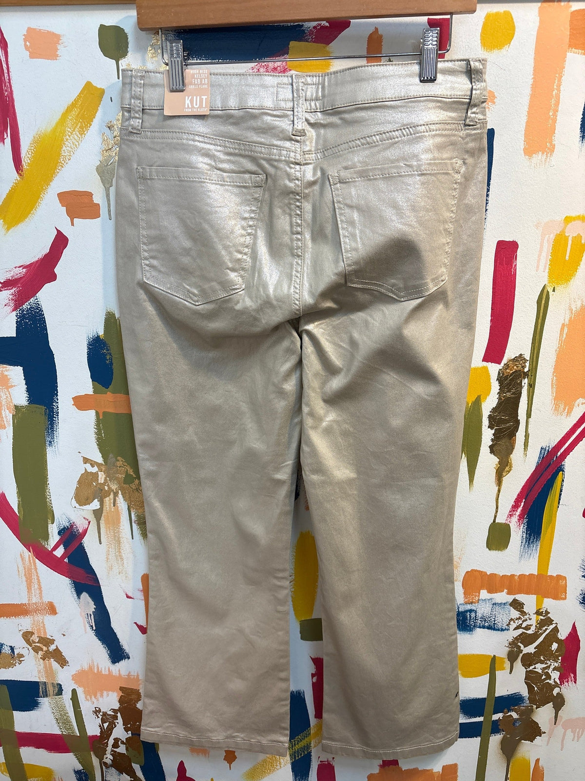 New Kut from the Kloth Evereve Kelsey Fab Ab Ankle Flare 27" Inseam Jeans, 10