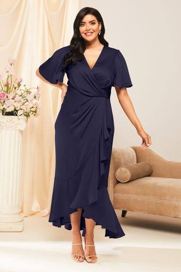 Navy Flutter Sleeve Wrap